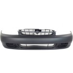 Front Bumper Cover for Nissan Altima 1998-1999 XE/GXE/GLE Models, Primed (Ready to Paint), Without Fog Light Holes, Replacement
