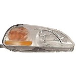 Right Headlight Assembly for 1996 - 1998 Honda Civic, Passenger Replacement, Includes Side Light, without Bulbs or Sockets, Composite,  33101S01305