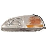 Left (Driver) Headlight Assembly for 1996 - 1998 Honda Civic, Includes Side Marker Light without Bulbs or Sockets, Composite,  33151S01305, Replacement