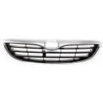 Grille for 1998-1999 Mazda 626, Plastic Material with Chrome Shell and Painted Black Insert, Replacement