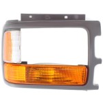 Park Light for Dodge Dakota 1991-1996, Right (Passenger), Lens and Housing, with Gray Headlight Door, Composite Headlight, Replacement