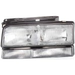 Headlight Assembly for Buick Park Avenue 1991-1993, Left (Driver) Side, Halogen, with Black Edged Lens (Includes Park Light), Replacement