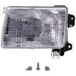 Headlight Assembly for Nissan Frontier 1998-2000, Left (Driver), Halogen, To 9-99, Replacement