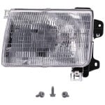Headlight Assembly for Nissan Frontier 1998-2000, Left (Driver), Halogen, To 9-99, Replacement