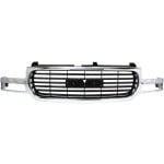 Chrome Shell/Painted Black Insert Grille for GMC Sierra 1500/2500 (1999-2002), Yukon (2000-2006) Excluding C3/Denali Models, Replacement
