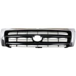 Chrome Shell/Painted Dark Argent Insert Grille for 1998-2000 Toyota Tacoma, 2WD (Two-Wheel Drive)/4WD (Four-Wheel Drive), with Pre-Runner, Replacement