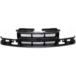 Grille for Chevrolet Blazer 1998-2005 / S10 Pickup 1998-2004, Black Shell and Insert with Mesh Insert, Replacement