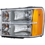 Headlight Assembly for GMC Sierra 2007-2014, Left (Driver), Halogen, New Body Style, Replacement