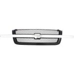 Mesh Grille for Chevrolet Silverado 2003-2006 and Avalanche 2003-2006 without Body Cladding, Base/LS/LT Models, Gray, with Chrome Center Bar, Includes 2007 Classic, Replacement