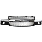 Grille for 2003-2023 EXPRESS/SAVANA VAN, Gray Shell and Insert with Chrome Center Bar, Compatible with Composite Headlights, Replacement