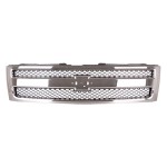 Grille for Chevrolet Silverado 1500 (2007-2013), Factory Installed Plastic, Chrome Shell/Black Insert, Excludes 2007 Classic Model, Replacement