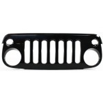 Gloss Black Shell and Insert Grille for 2007-2018 Jeep Wrangler (JK), Plastic - CAPA-Certified, Replacement