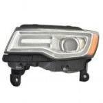 Left (Driver) Headlight Assembly for 2014 - 2015 Jeep Grand Cherokee, HID without Adaptive Lights, Projector Type, Composite,  68111001AM, Replacement