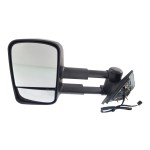 Towing Mirror for Chevy Silverado/Suburban 2007-2014 Left (Driver), Power Control, Manual Folding, Heated, Textured, without Signal and Puddle Light, with Memory, Replacement