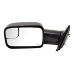 Towing Mirror for Dodge RAM 1500 Pick-Up (2002-2009), RAM 2500/3500 Pick-Up (2003-2009), Left (Driver), Power, Manual Folding, Heated, Textured, Replacement