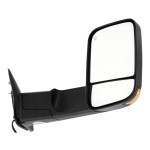Towing Mirror for Dodge RAM1500/2500/3500 Pickup 2010-2012, Right (Passenger), Power, Manual Folding, Heated, Textured, with Signal Light, without Auto-Dimming, BSD, and Memory, Replacement