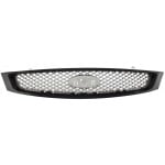 Grille for Ford Focus 2005-2007, Painted Black Shell with Painted Silver Gray Insert, Without Appearance Package, Replacement