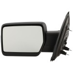 Manual Adjust Mirror for Ford F-150 2009-2010, Left (Driver) Side, Non-Towing, Manual Folding, Non-Heated, Textured, without Auto Dimming, Blind Spot Detection, Memory, and Signal Light, Replacement