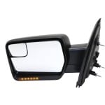 Power Mirror for Ford F-150 (2011-2014), Left (Driver) Side, Non-Towing, Manual Folding, Heated, Textured, with Blind Spot Glass and Signal Light, without Memory and Puddle Light, Replacement