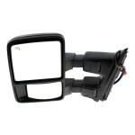 Towing Mirror for Ford F-Series Super Duty (2008-2009), Left (Driver) Side, Power Folding, Heated, Textured, with Auto Extend, Signal Light, Side Marker, without Memory, Replacement