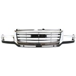 Grille for GMC Sierra 2500 HD/3500 (2003-2006), Chrome Shell with Painted Black Insert, Includes 2007 Classic, Replacement