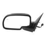 Power Mirror for Chevrolet Silverado/GMC Sierra 1999-2002, Left (Driver), Non-Towing, Manual Folding, Heated, Chrome, Replacement