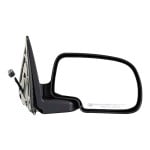 Chrome Mirror for Chevrolet Silverado/GMC Sierra 1999-2002, Right (Passenger) Side, Non-Towing, Power Control, Manual Folding, Heated, Replacement