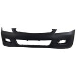 Front Bumper Cover for Honda Accord 2006-2007 Sedan, Primed (Ready to Paint), with Fog Light Holes, Replacement