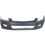 Front Bumper Cover for Honda Accord 2006-2007 Coupe, Primed (Ready to Paint), with Fog Light Holes, Replacement