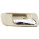 Rear Interior Door Handle for Honda Accord 1998-2002, Right (Passenger), Chrome Lever + Beige Housing, Sedan, Without Hole, Replacement