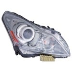 Right (Passenger) Headlight Assembly for 2010 - 2013 Infiniti G37 Base Model Sedan and Journey Sedan, Front Headlight Assembly Replacement Housing, Lens, Cover, Composite,  260101NM0C, Replacement