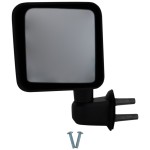 Manual Adjust and Folding Non-Heated Textured Mirror for Jeep Wrangler JK 2007-2018, Left (Driver) Side Replacement