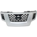 Grille for Nissan XTERRA 2009-2013, Painted Silver Shell with Painted Gray Insert, Replacement