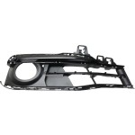 Front Fog Light Molding for BMW 3-Series 2016-2019, Right (Passenger), Textured Black, Without Chrome Bezel, Plastic, Sport Line without M Sport Package, Sedan/Wagon, Replacement. Models: 316i, 318i, 320i, 323i, 325i, 328i, 330i, 335i, 340i.