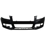 Front Bumper Cover for Audi A4 2009-2012 Sedan/Wagon, Primed (Ready to Paint), Without S-Line Package, Without Headlight Washer Holes, Replacement