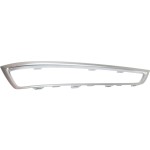 Front Bumper Grille Molding for Acura MDX 2010-2013, Left (Driver), Garnish, Painted Silver, Replacement