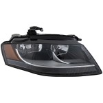 Headlight Assembly for Audi A4 2009-2012, Right (Passenger), Halogen, Sedan/Wagon, Replacement