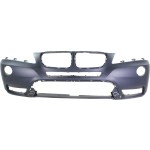 Front Bumper Cover for BMW X3 2011-2014, Primed (Ready to Paint), without M Package, without Headlight Washer Holes, Replacement