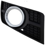 Front Fog Light Molding for Cadillac SRX 2010-2016, Right (Passenger) Side, Black with Chrome Trim, Replacement