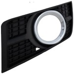 Front Fog Light Molding for Cadillac SRX 2010-2016, Left (Driver) Side, Black with Chrome Trim, Replacement