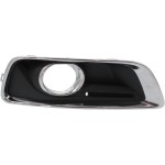 Front Fog Light Molding for Chevrolet Malibu 2013-2015 and Malibu Limited 2016, Right (Passenger), Black with Chrome Trim, Replacement