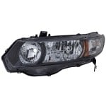 Headlight for Honda Civic Coupe 2010-2011, Left (Driver) Side, Includes Lens and Housing, Halogen, Replacement