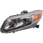 Headlight Assembly for 2012-2012 Honda Civic, Left (Driver), Halogen, Excludes Hybrid Models, Suitable for Coupe/Sedan, Replacement