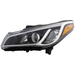 Headlight Assembly for Hyundai Sonata 2015-2017, Left (Driver), Halogen, Excludes Hybrid Model, Without Daytime Running Light, Replacement