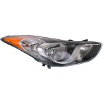 Headlight Assembly for Hyundai Elantra 2011-2013, Elantra Coupe 2013-2014, Right (Passenger), Halogen, without LED Position Light, for Coupe/Sedan, Korea Built Vehicle, Replacement