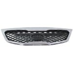 Grille for Kia Sorento 2011-2013, Chrome Shell with Painted Black Insert, Without Sport Package, Replacement