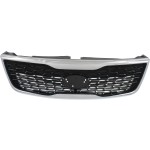 Grille for Sorento 2014-2015, Painted Black Shell and Insert with Chrome Molding, Without Sport Package, Replacement