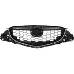 Grille for 2013-2014 Mazda CX-5, Painted Black Shell and Insert with Chrome Molding, Up to 8-20-2013, Replacement