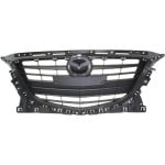 Textured Black Shell and Insert Grille for Mazda 3, 2014-2016, Durable Plastic, Replacement