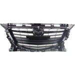 Black Shell and Insert Grille for 2014-2016 Mazda 3 without Collision Warning, Replacement